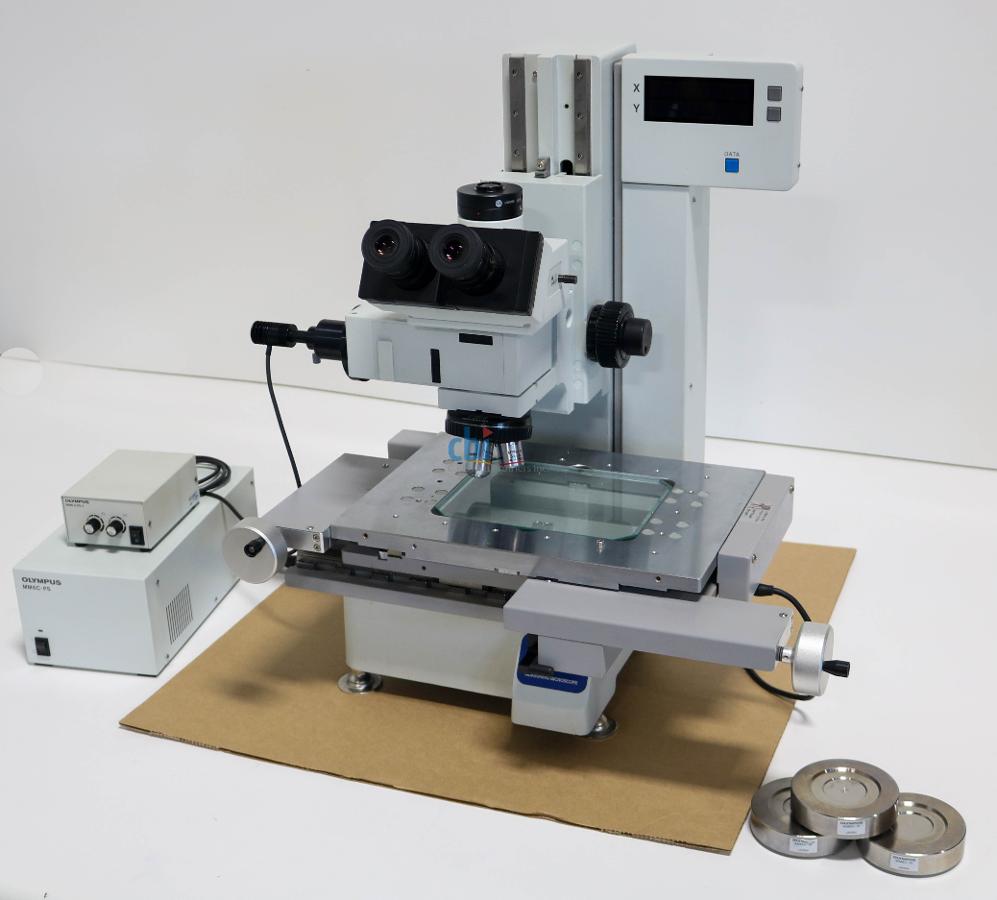 OLYMPUS TWO AXIS MEASURING MICROSCOPE 150MM X 100MM 0.5 MICRON